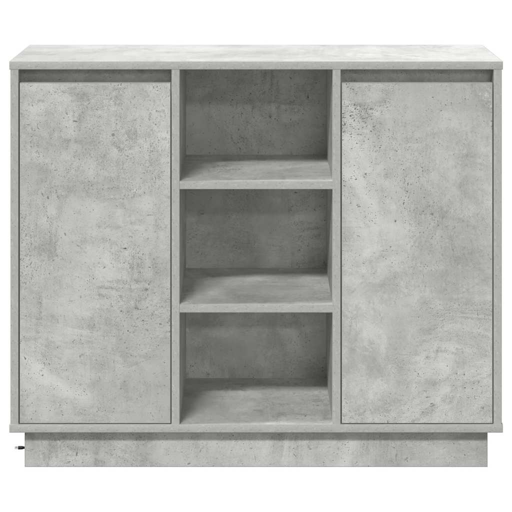 Madia LED Grigio cemento 90 x 32 x 75 cm Legno multistrato 869685