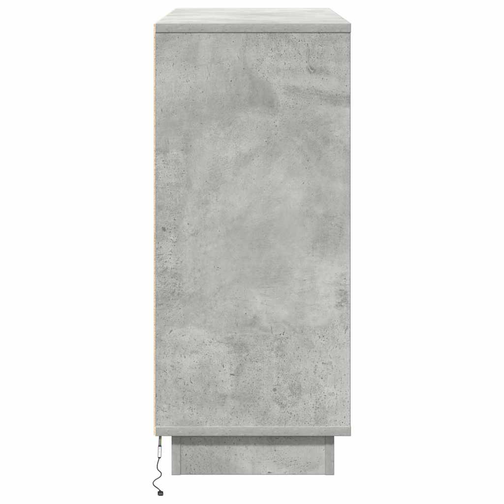 Madia LED Grigio cemento 90 x 32 x 75 cm Legno multistrato 869685