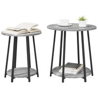 Set tavolini 2 pcs Grigio sonoma e Nero 50 x 50 x 51 cm 869705