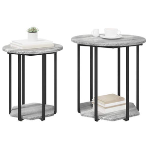 Set tavolini 2 pcs Grigio sonoma e Nero 50 x 50 x 50.5 cm 869717