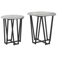 Set tavolini 2 pcs Grigio sonoma e Nero 50 x 50 x 50.5 cm 869723