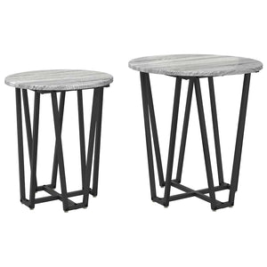Set tavolini 2 pcs Grigio sonoma e Nero 50 x 50 x 50.5 cm 869723