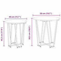 Set tavolini 2 pcs Legno Antico e Nero 50 x 50 x 50.5 cm 869724
