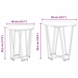 Set tavolini 2 pcs Legno Antico e Nero 50 x 50 x 50.5 cm 869724