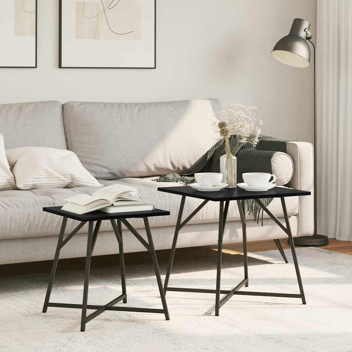 Set tavolini 2 pcs Rovere nero 50 x 50 x 50 cm 869726