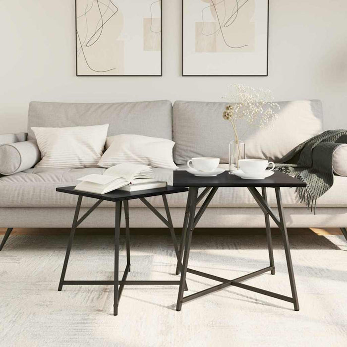 Set tavolini 2 pcs Rovere nero 50 x 50 x 50 cm 869726