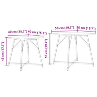 Set tavolini 2 pcs Rovere Sonoma e Nero 50 x 50 x 50 cm 869727