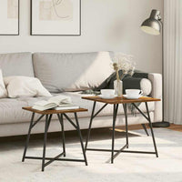 Set tavolini 2 pcs Rovere affumicato e Nero 50 x 50 x 50 cm 869728