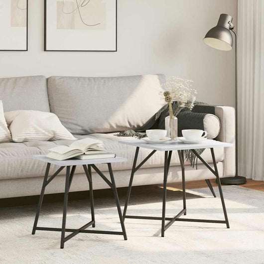 Set tavolini 2 pcs Grigio sonoma e Nero 50 x 50 x 50 cm 869729