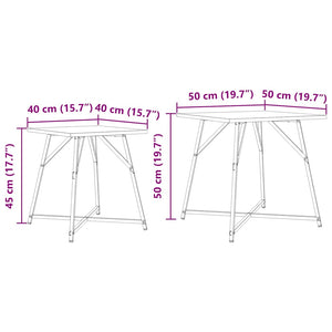 Set tavolini 2 pcs Grigio sonoma e Nero 50 x 50 x 50 cm 869729