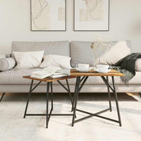 Set tavolini 2 pcs Legno Antico e Nero 50 x 50 x 50 cm 869730