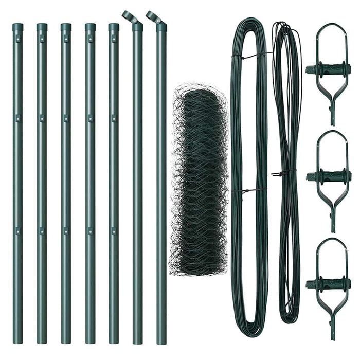 Recinzione con pali. Verde 0.4 x 10 m Acciaio rivestito in PVC 3352623