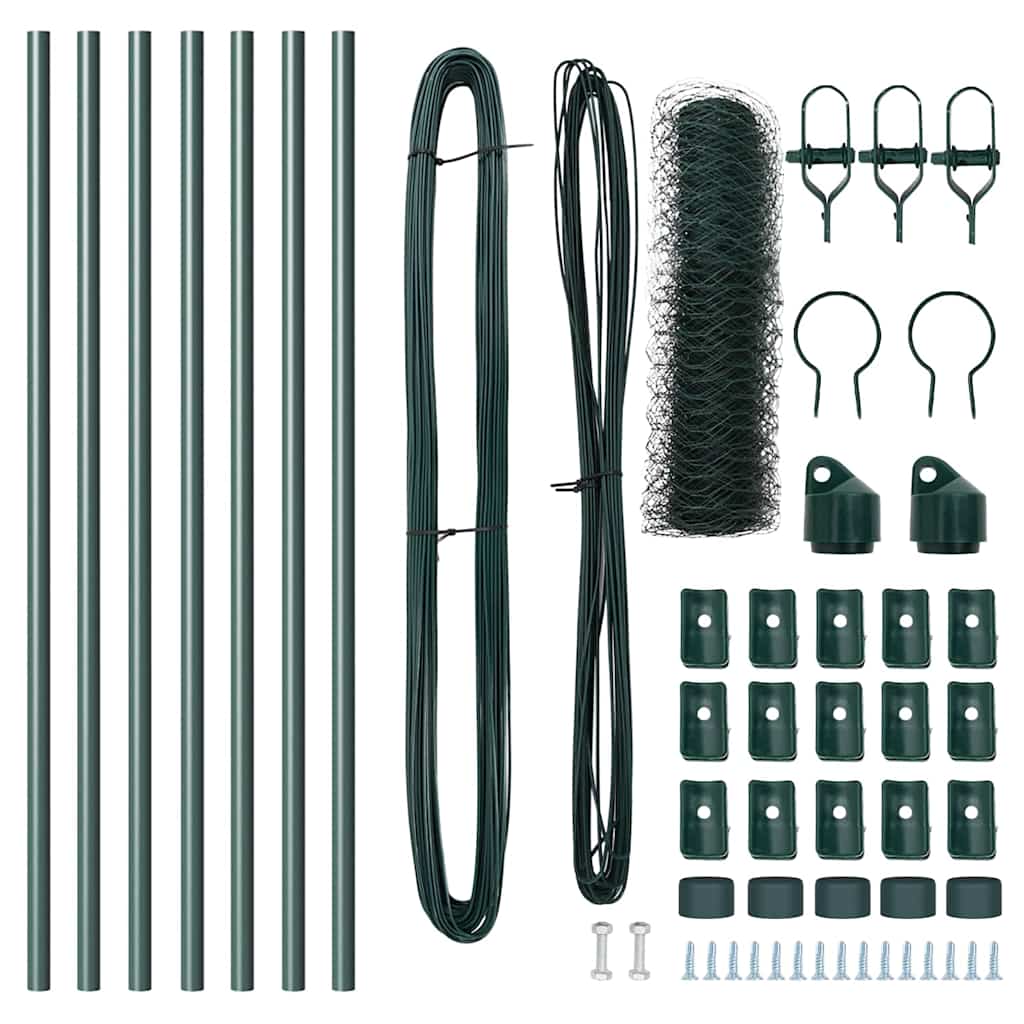 Recinzione con pali. Verde 0.4 x 10 m Acciaio rivestito in PVC 3352623