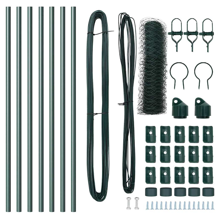 Recinzione con pali. Verde 0.4 x 10 m Acciaio rivestito in PVC 3352623