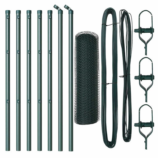Recinzione con pali. Verde 0.6 x 10 m Acciaio rivestito in PVC 3352629