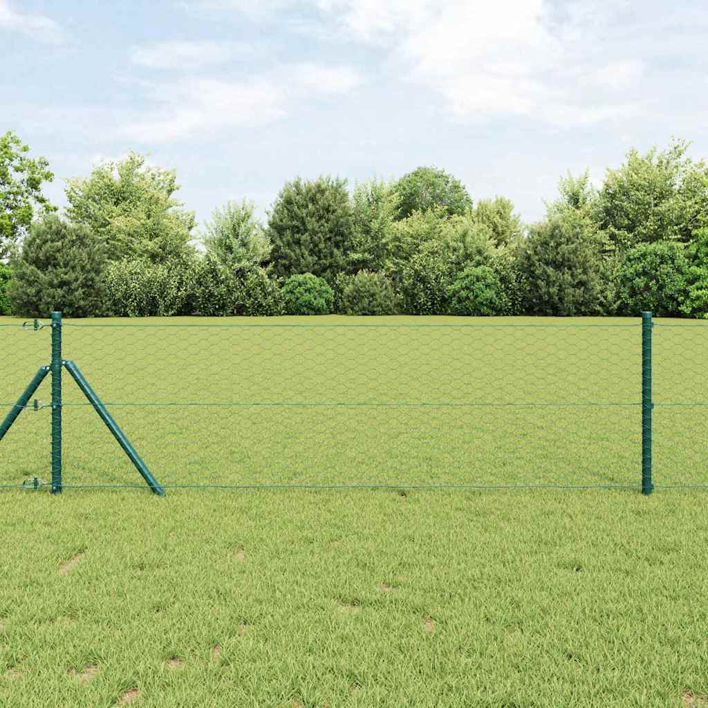 Recinzione con pali. Verde 0.6 x 10 m Acciaio rivestito in PVC 3352630