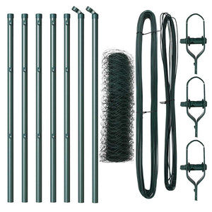 Recinzione con pali. Verde 0.6 x 10 m Acciaio rivestito in PVC 3352630