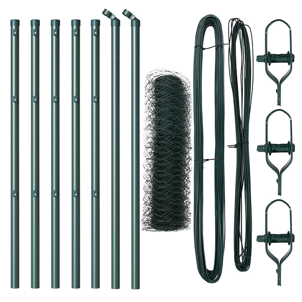 Recinzione con pali. Verde 0.8 x 10 m Acciaio rivestito in PVC 3352634