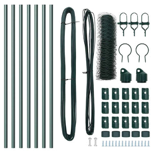 Recinzione con pali. Verde 0.8 x 10 m Acciaio rivestito in PVC 3352634