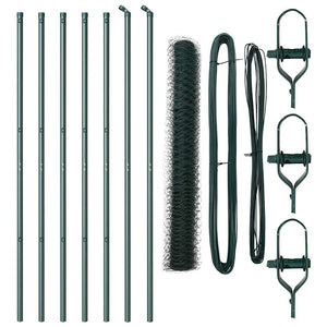 Recinzione con pali. Verde 1 x 10 m Acciaio rivestito in PVC 3352639