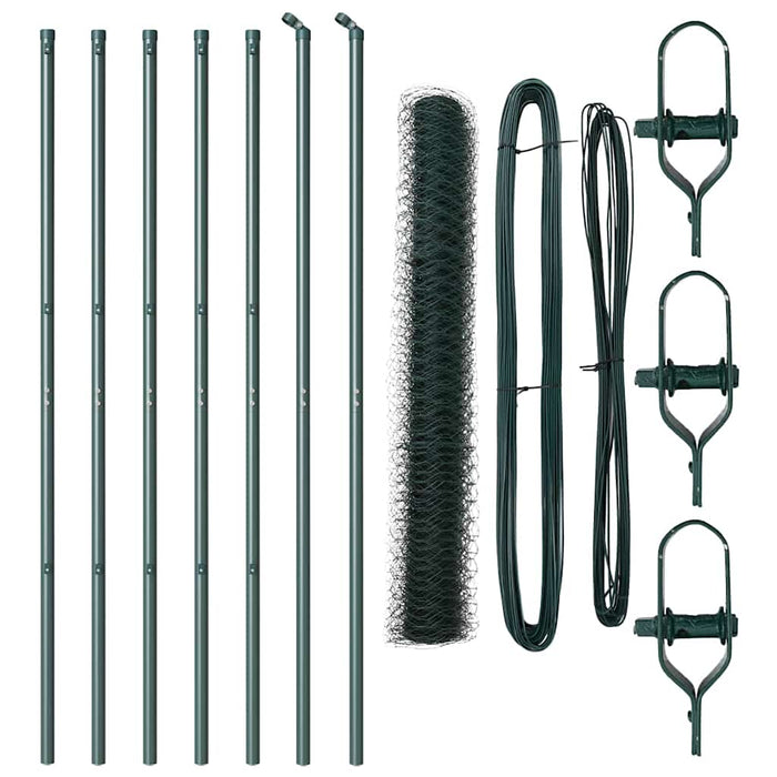 Recinzione con pali. Verde 1 x 10 m Acciaio rivestito in PVC 3352639