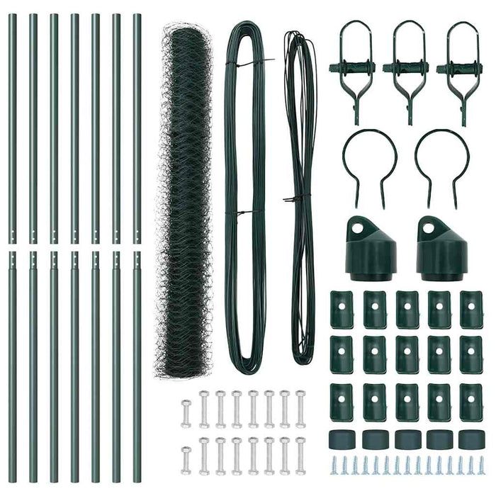 Recinzione con pali. Verde 1 x 10 m Acciaio rivestito in PVC 3352639