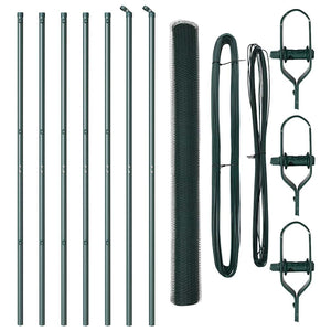 Recinzione con pali. Verde 1.5 x 10 m Acciaio rivestito in PVC 3352649