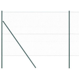 Recinzione con pali. Verde 1.5 x 10 m Acciaio rivestito in PVC 3352651