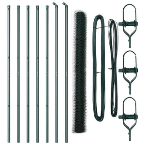 Recinzione con pali. Verde 1.5 x 10 m Acciaio rivestito in PVC 3352651