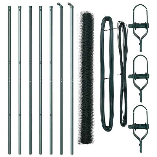 Recinzione con pali. Verde 1.5 x 10 m Acciaio rivestito in PVC 3352651
