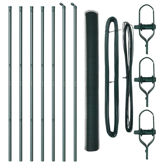 Recinzione con pali. Verde 1.6 x 10 m Acciaio rivestito in PVC 3352653