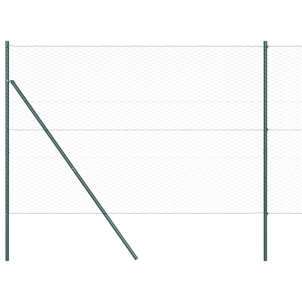 Recinzione con pali. Verde 1.6 x 10 m Acciaio rivestito in PVC 3352654