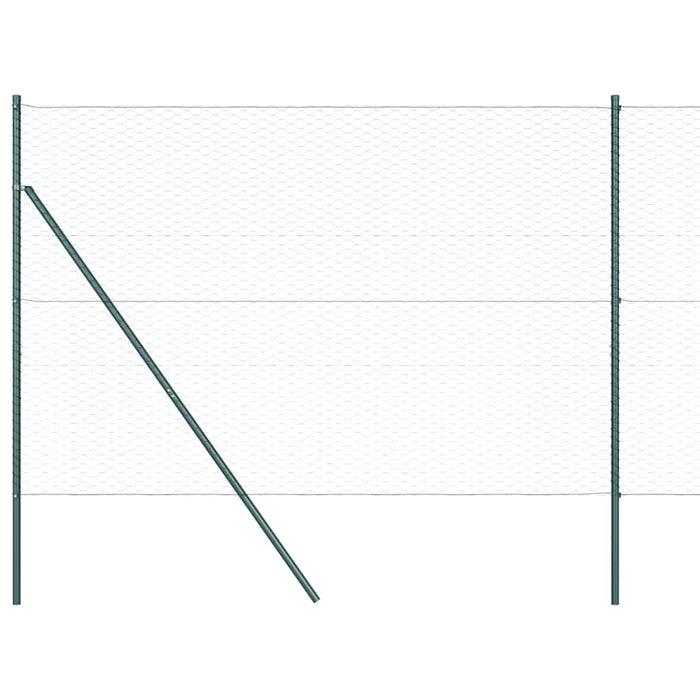 Recinzione con pali. Verde 1.6 x 10 m Acciaio rivestito in PVC 3352654