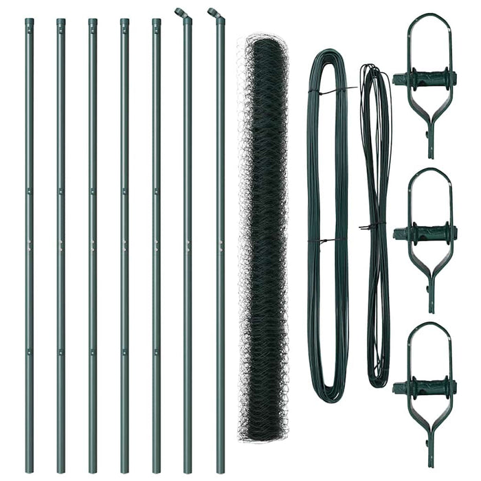 Recinzione con pali. Verde 1.6 x 10 m Acciaio rivestito in PVC 3352654