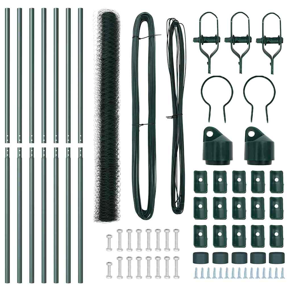 Recinzione con pali. Verde 1.6 x 10 m Acciaio rivestito in PVC 3352654