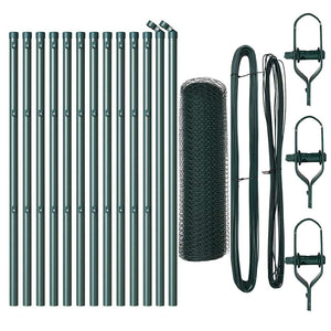 Recinzione con pali. Verde 0.4 x 25 m Acciaio rivestito in PVC 3352656