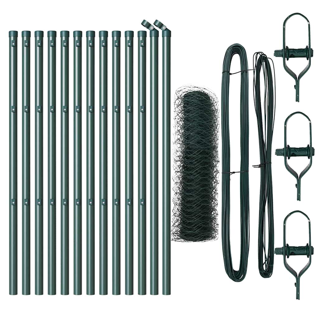 Recinzione con pali. Verde 0.5 x 25 m Acciaio rivestito in PVC 3352662