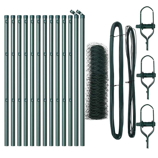 Recinzione con pali. Verde 0.5 x 25 m Acciaio rivestito in PVC 3352662