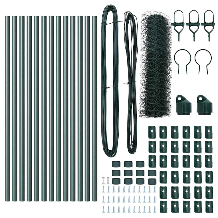 Recinzione con pali. Verde 0.5 x 25 m Acciaio rivestito in PVC 3352662