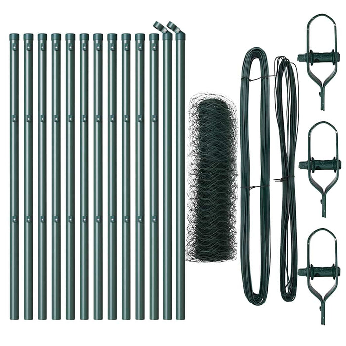 Recinzione con pali. Verde 0.5 x 25 m Acciaio rivestito in PVC 3352663