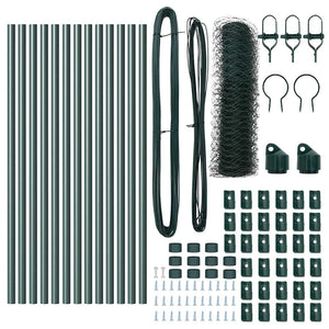 Recinzione con pali. Verde 0.5 x 25 m Acciaio rivestito in PVC 3352663