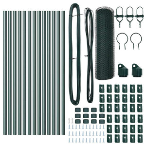 Recinzione con pali. Verde 0.8 x 25 m Acciaio rivestito in PVC 3352669