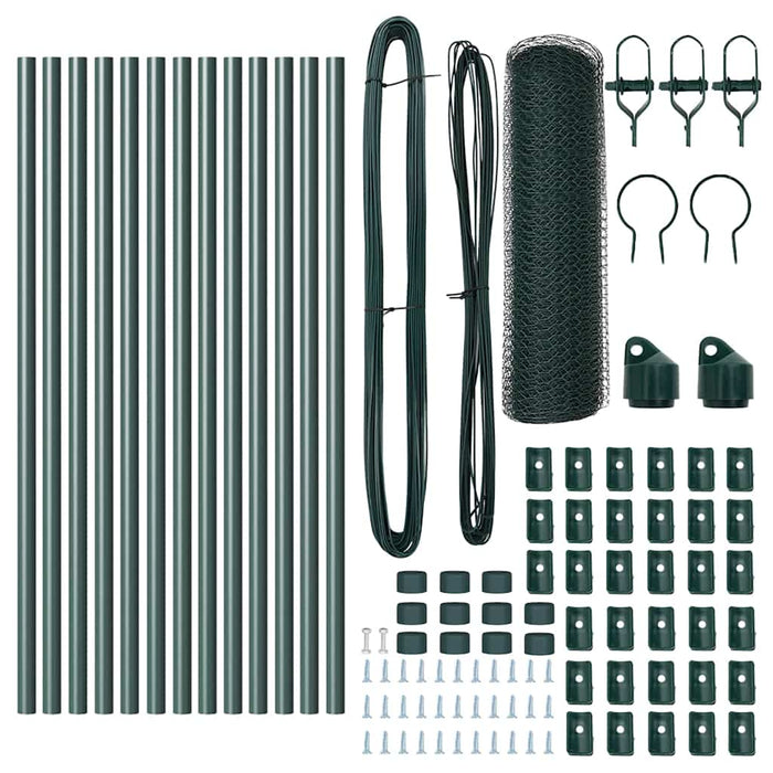 Recinzione con pali. Verde 0.8 x 25 m Acciaio rivestito in PVC 3352669