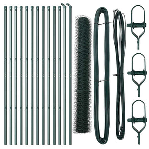 Recinzione con pali. Verde 1 x 25 m Acciaio rivestito in PVC 3352674