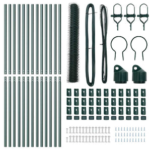 Recinzione con pali. Verde 1 x 25 m Acciaio rivestito in PVC 3352674