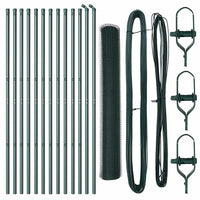 Recinzione con pali. Verde 1.2 x 25 m Acciaio rivestito in PVC 3352676