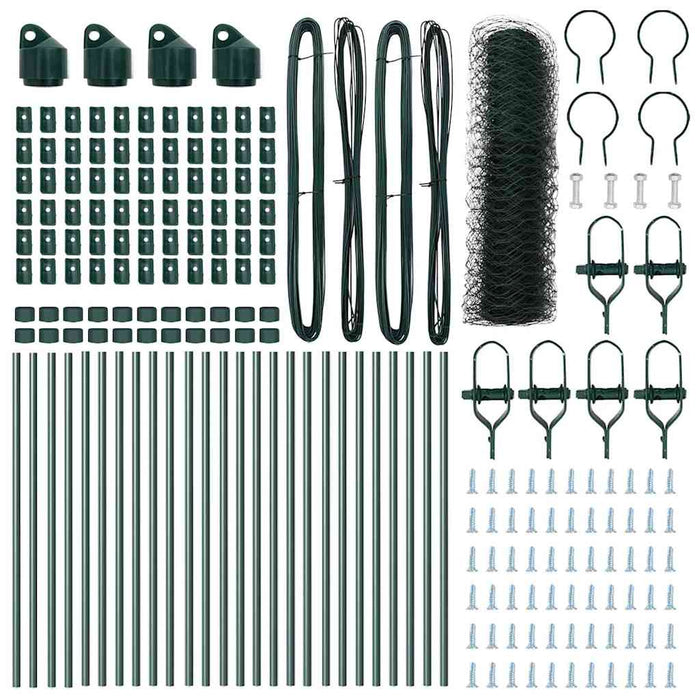 Recinzione con pali. Verde 0.4 x 50 m Acciaio rivestito in PVC 3352694