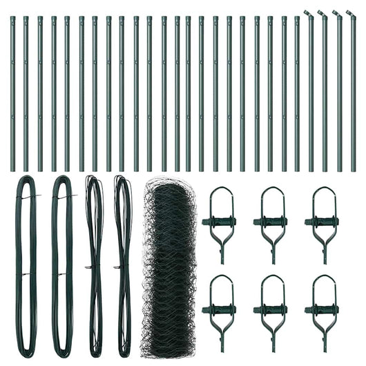 Recinzione con pali. Verde 0.5 x 50 m Acciaio rivestito in PVC 3352699