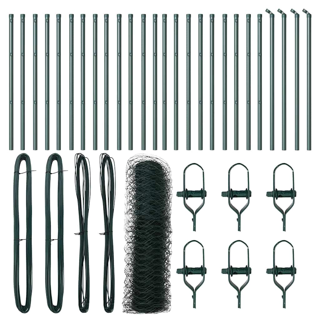 Recinzione con pali. Verde 0.6 x 50 m Acciaio rivestito in PVC 3352703