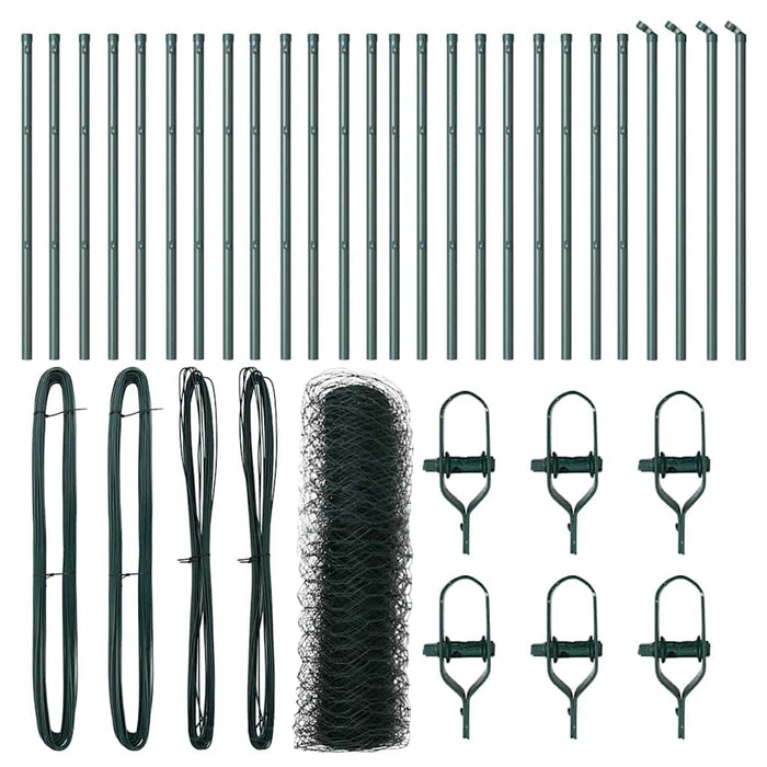 Recinzione con pali. Verde 0.6 x 50 m Acciaio rivestito in PVC 3352703